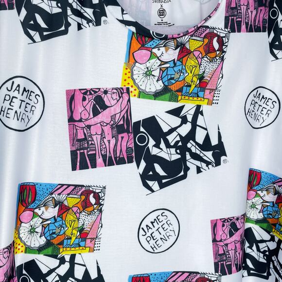 NWT Swiminista James Peter Henry Good Vibes Long Sleeve Rashguard Top Mens M - Picture 5 of 9